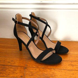 Black strappy heels